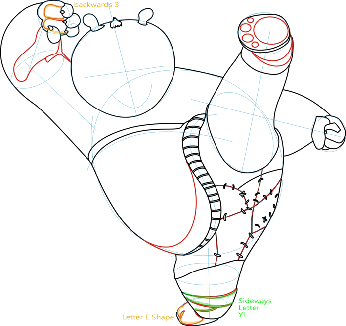 700x658 How To Draw Po From Kung Fu Panda 1 And 2 With Easy Steps Drawing