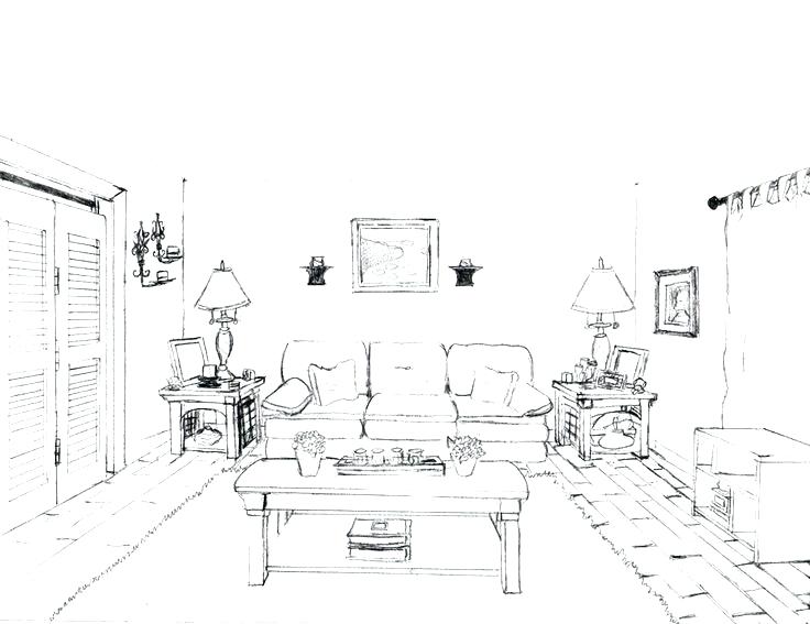 736x567 Living Room Draw How To Draw Living Room Home Design Living Room