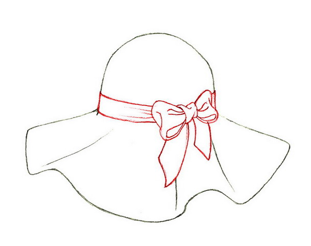 609x482 How To Draw A Floppy Hat 6 Steps (With Pictures)