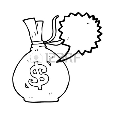 450x450 Freehand Drawn Speech Bubble Cartoon 100 Dollar Bill Royalty Free