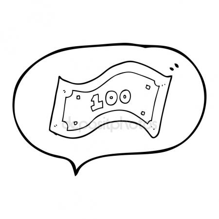 450x450 Speech Bubble Cartoon 100 Dollar Bill Stock Vector