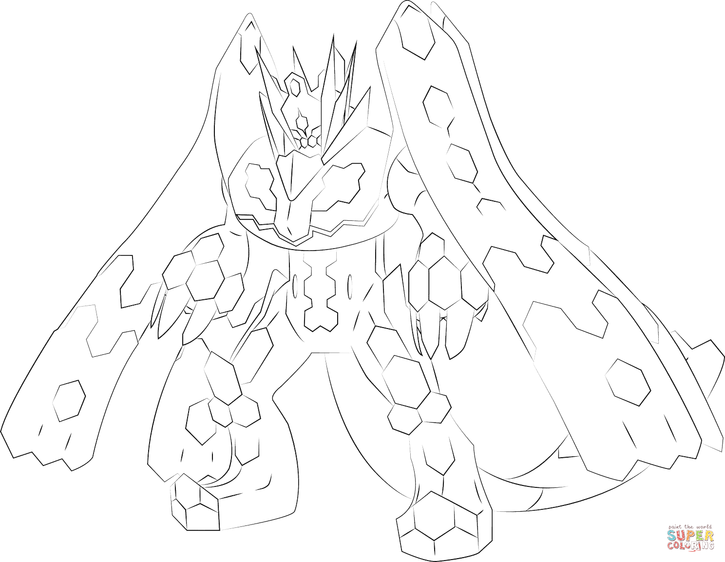 1488x1153 Zygarde In 100 Percent Form Coloring Page Free Printable