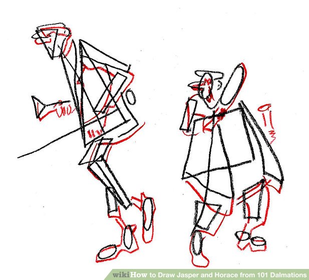 617x559 How To Draw Jasper And Horace From 101 Dalmations 8 Steps