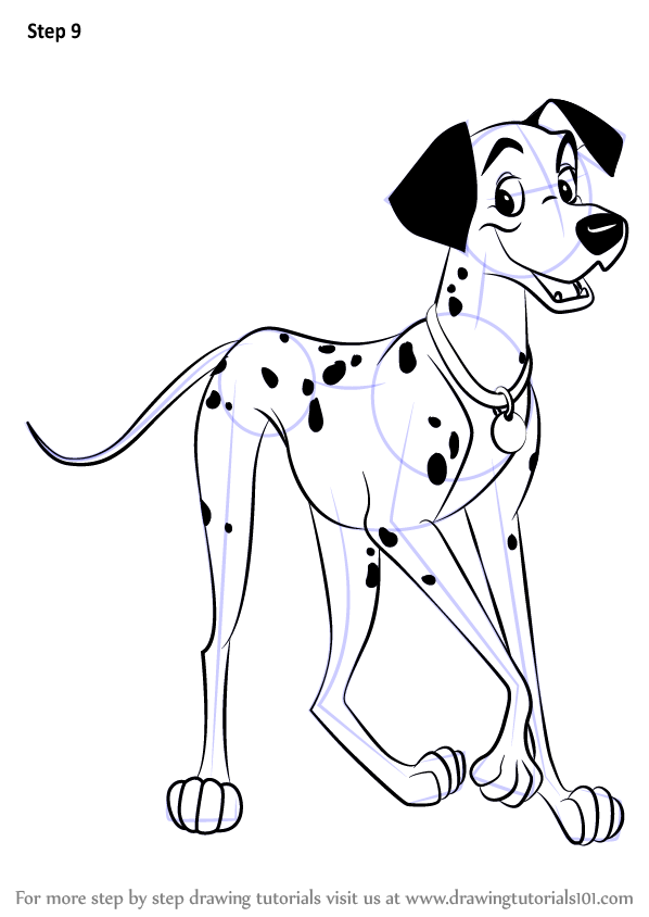 598x844 Learn How To Draw Pongo From 101 Dalmations (101 Dalmatians) Step