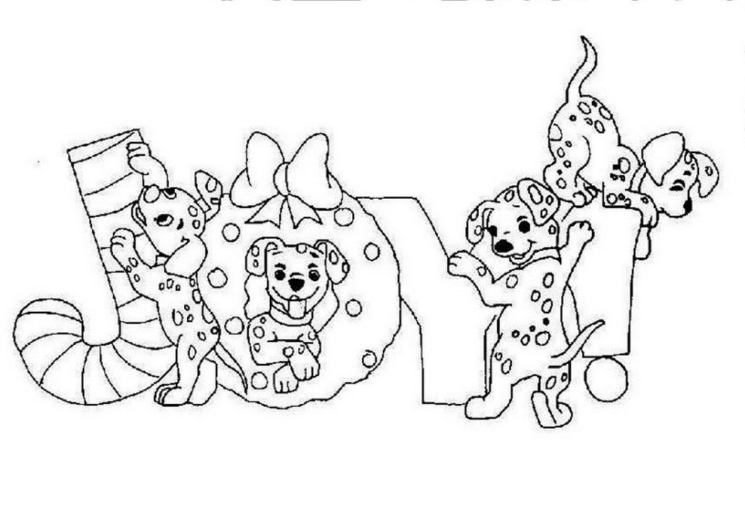 1048x744 101 Dalmatian Coloring Pages For Christmas