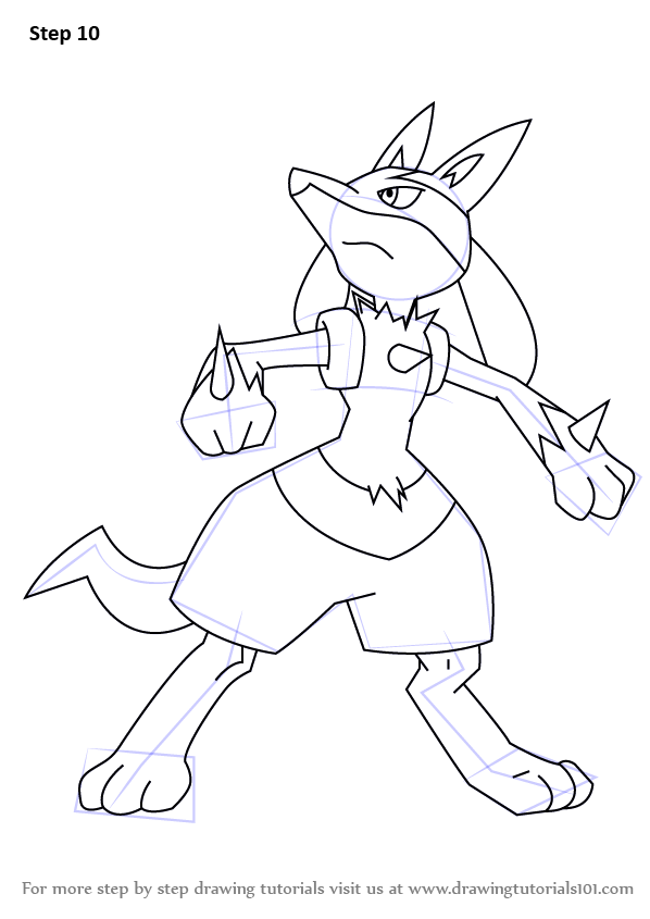 598x845 Learn How To Draw Lucario From Pokemon (Pokemon) Step By Step