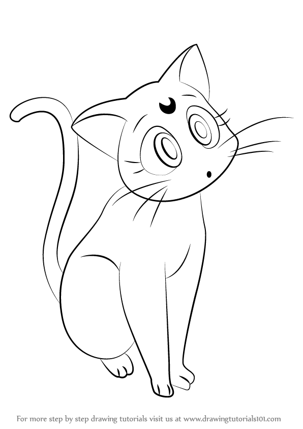 596x842 Learn How To Draw Luna From Sailor Moon (Sailor Moon) Step By Step