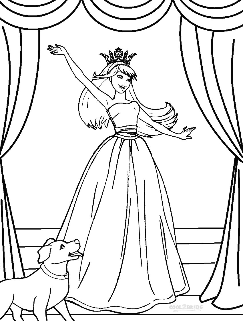 850x1123 Printable Barbie Princess Coloring Pages For Kids Cool2bkids