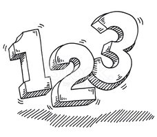 228x200 Number 123 Counting Drawing Stock Vectors