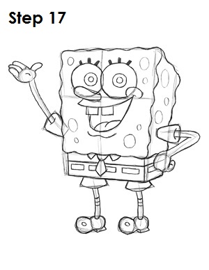 300x388 How To Draw Spongebob Step By Step + Funny Sketch And Picture
