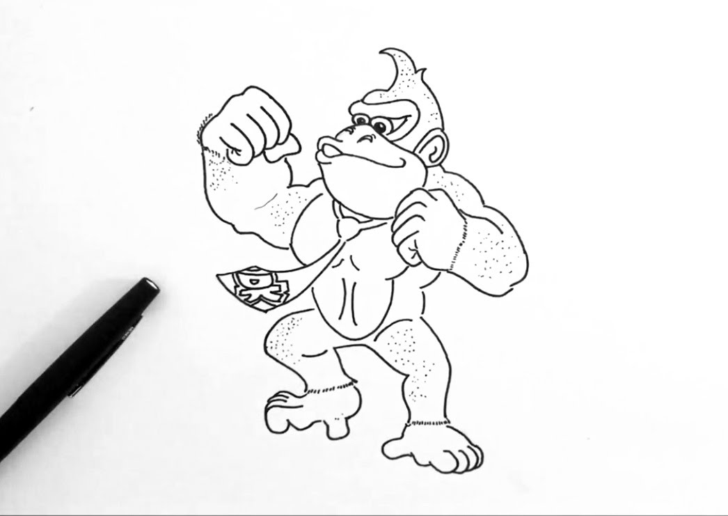 1046x741 Comment Dessiner Donkey Kong
