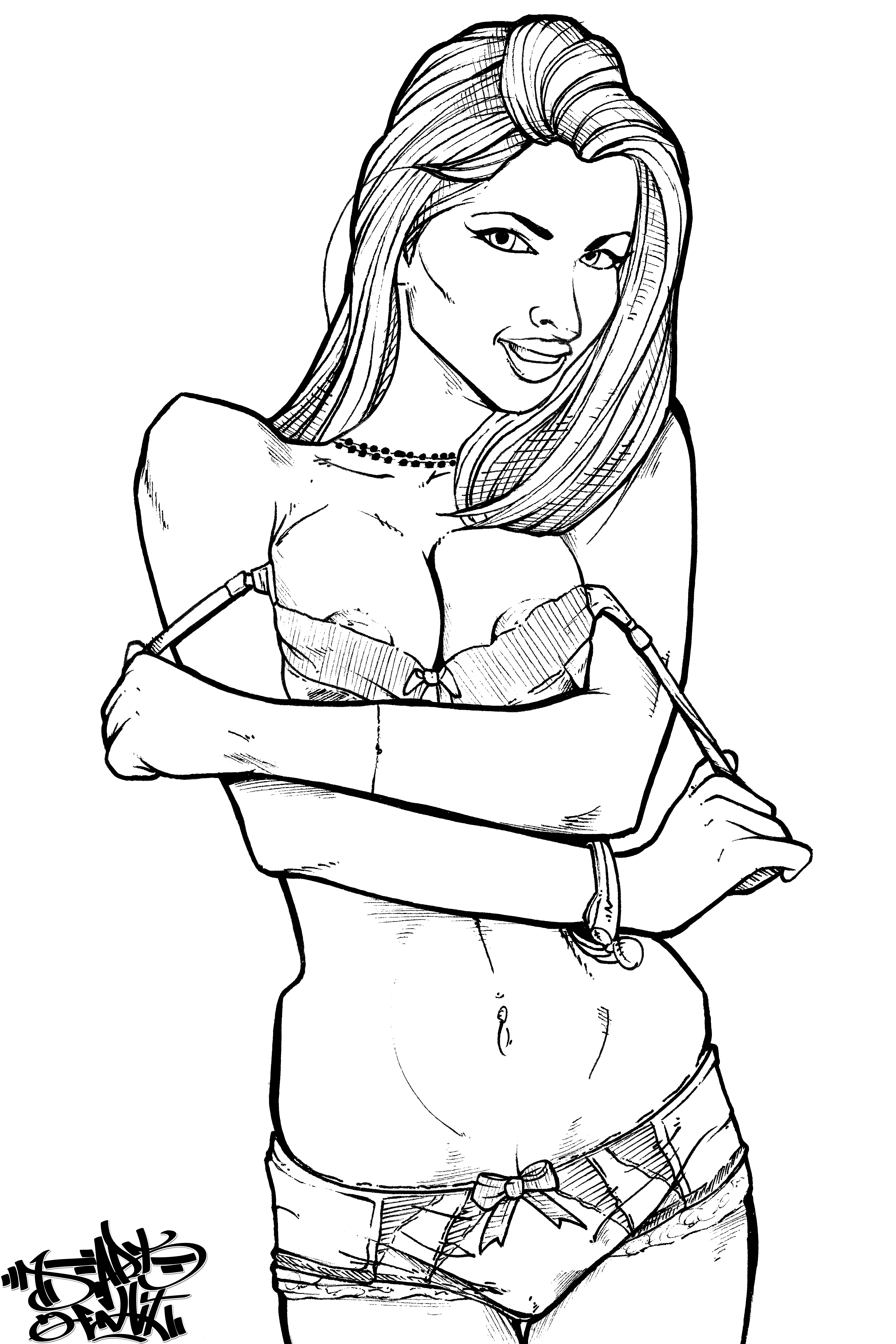 4303x6454 Traditional Pin Up Ink 16bit By Digital Art Envy