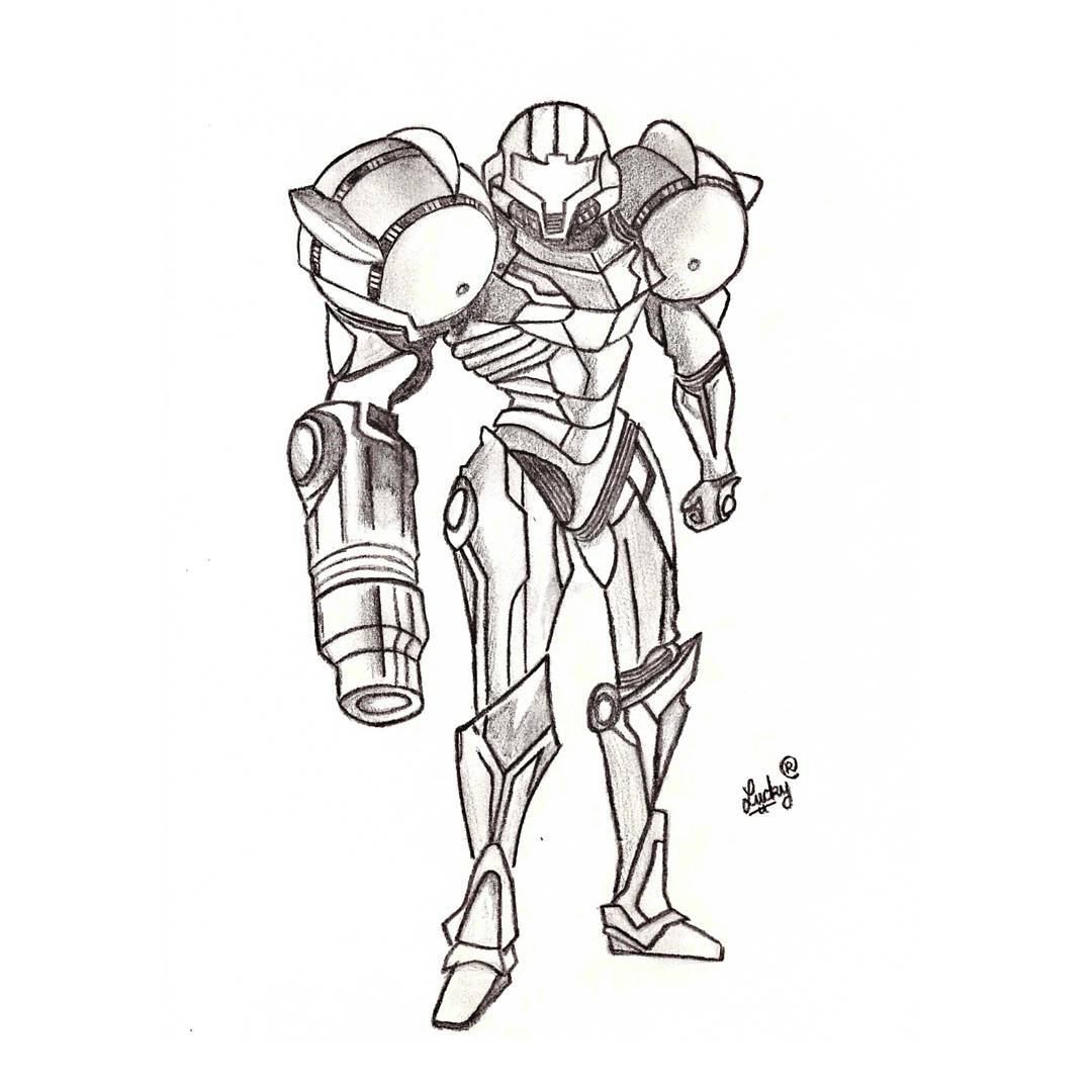 1080x1080 After Drawing The 16 Bit Samus, I Had To Draw Her Current Look