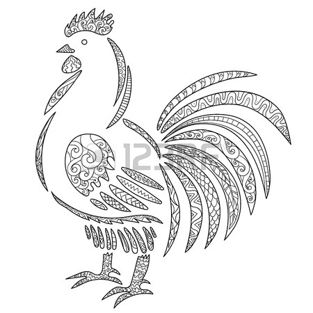 450x450 Black White Hand Drawn Doodle Bird. Symbol Of The New 2017 Year