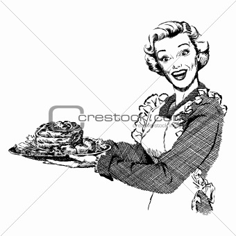 340x340 Image 1715756 Vintage 1950s Woman Serving Dinner From Crestock