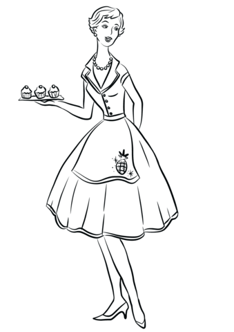 339x480 1950's Housewife Coloring Page Free Printable Coloring Pages