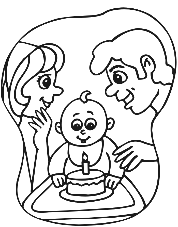 700x894 Baby's First Birthday Coloring Page