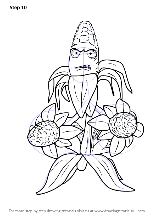 596x842 Learn How To Draw Kernel Corn From Plants Vs. Zombies