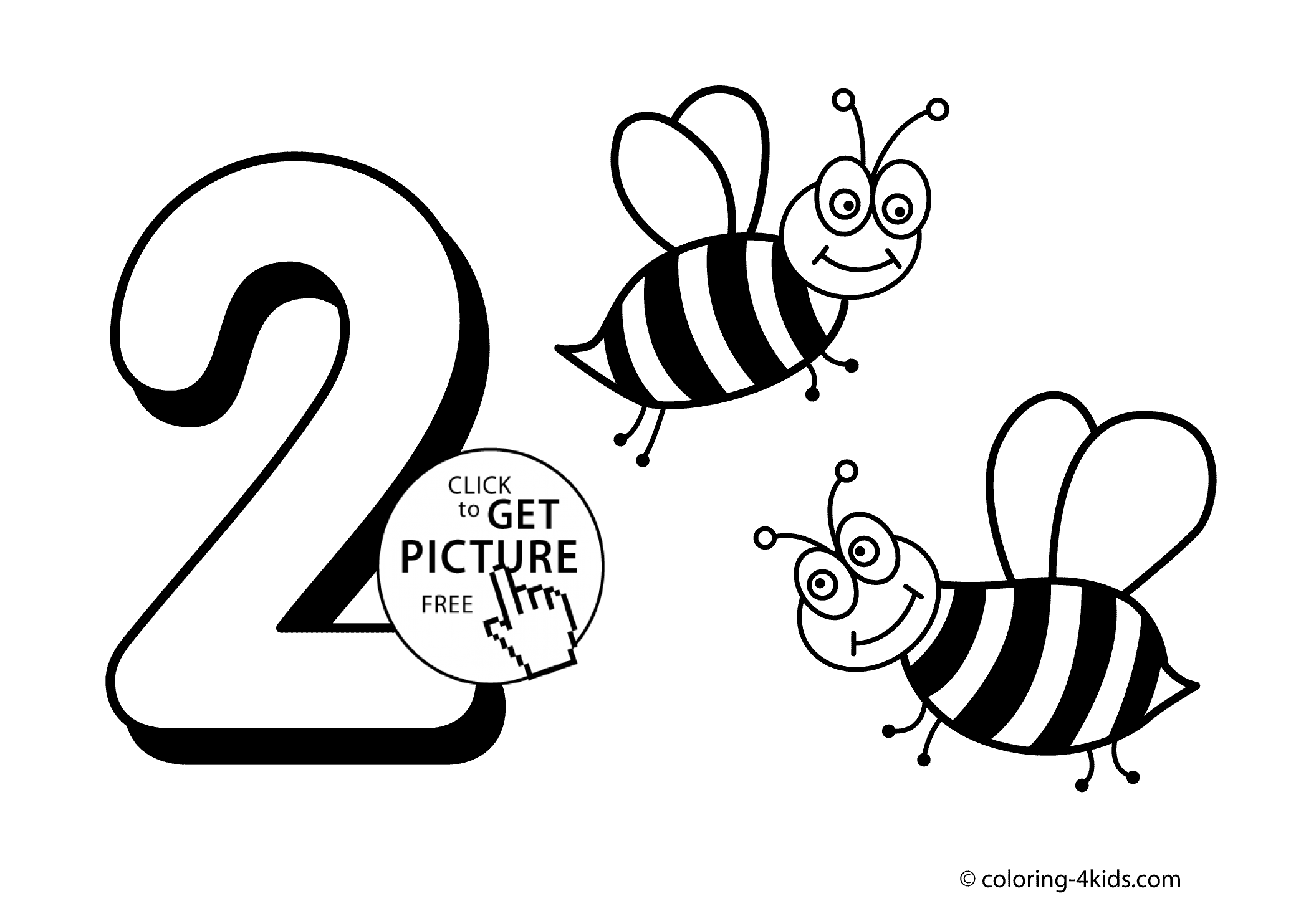 2079x1483 2 Numbers Coloring Pages For Kids, Printable Free Digits Coloring