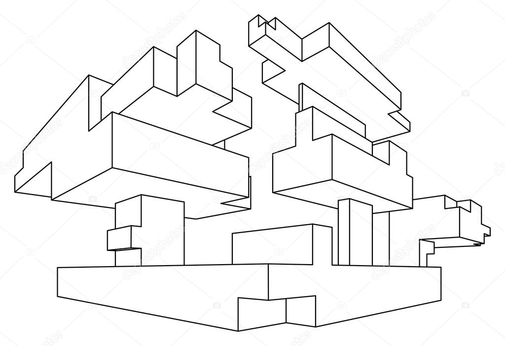 1024x702 Rectangular Shape In Two Point Perspective Stock Vector