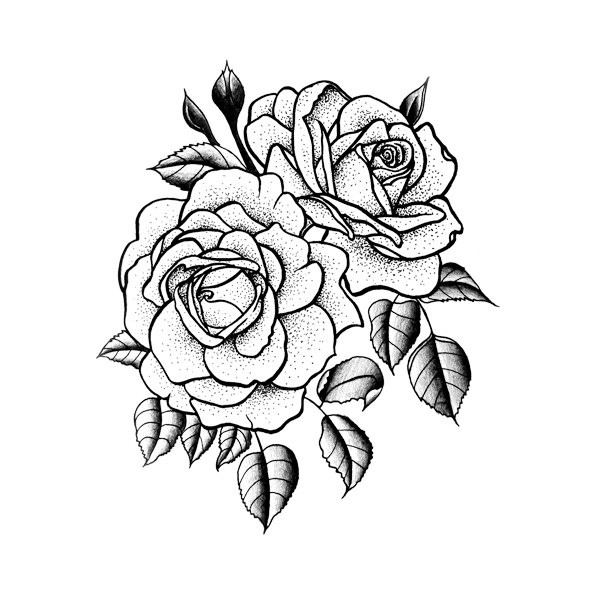 600x600 Twin Rose Temporary Tattoo Set Of 2 By Tattify On Etsy Tattoos