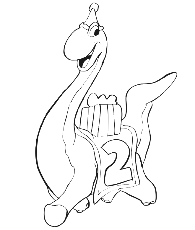 660x779 Birthday Coloring Page Dinosaur With A Present On Its Back