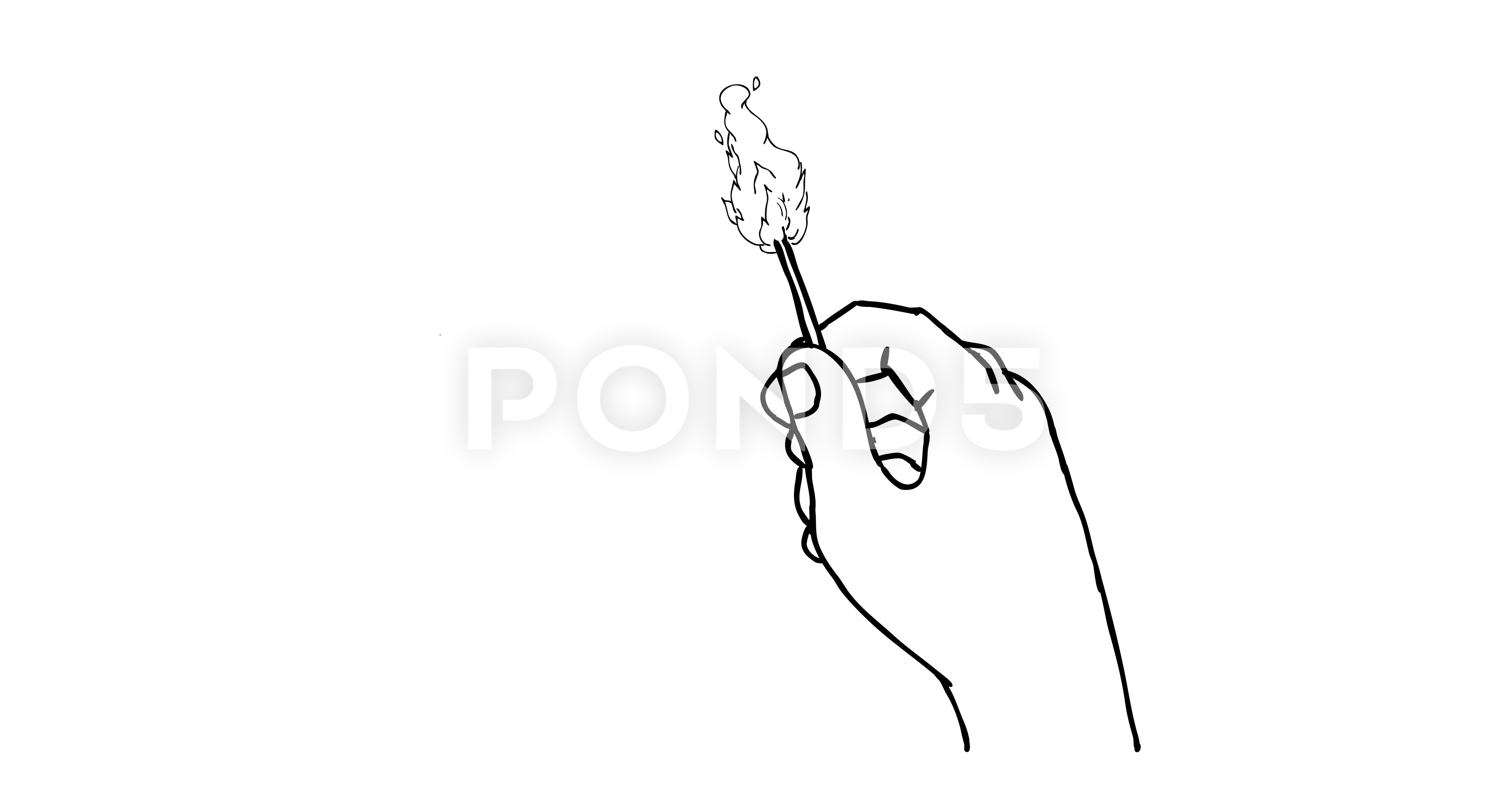 4096x2160 Matchstick Lighting Up 2d Animation ~ Video Clip