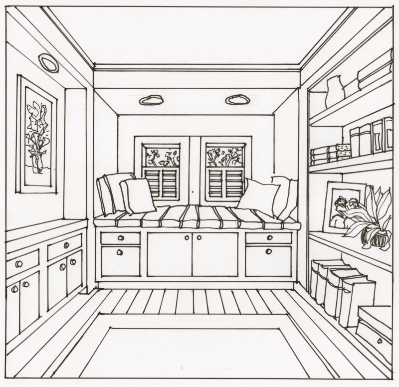 800x776 Living Room Perspective Drawing