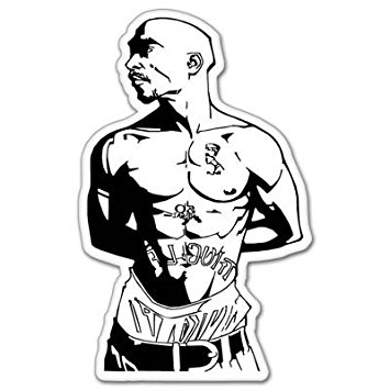 355x355 Tupac Shakur Rap Vynil Car Sticker Decal