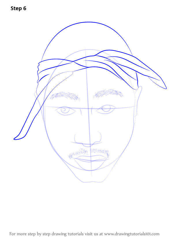 596x842 Learn How To Draw 2pac (Rappers) Step By Step Drawing Tutorials