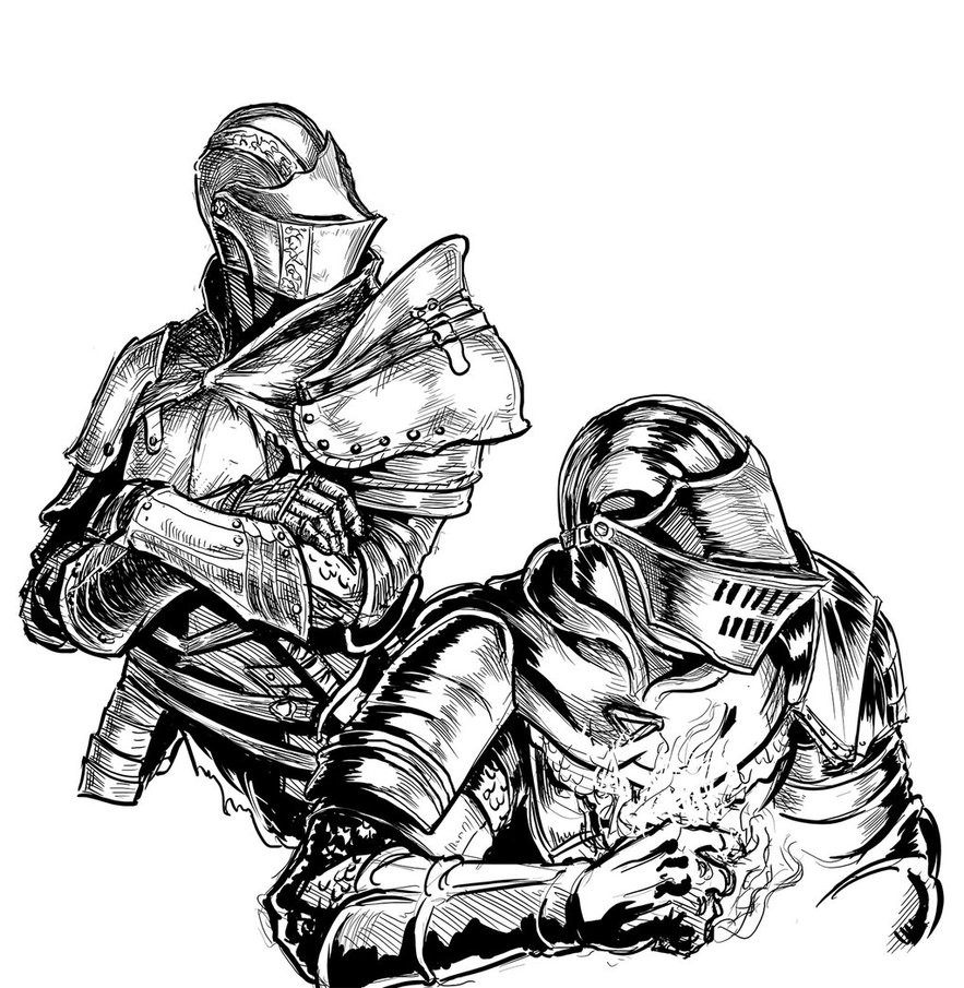 883x905 Dark Souls 3 Knights Sketch By Menaslg