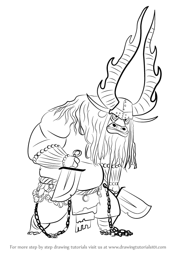 596x842 Learn How To Draw Kai From Kung Fu Panda 3 (Kung Fu Panda 3) Step