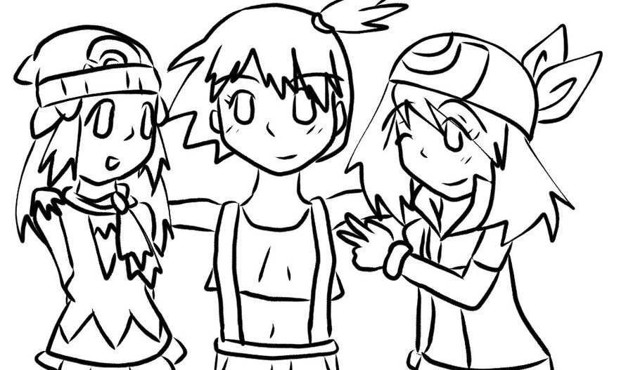 900x527 Lineart Of Them Three Girls By Amypop