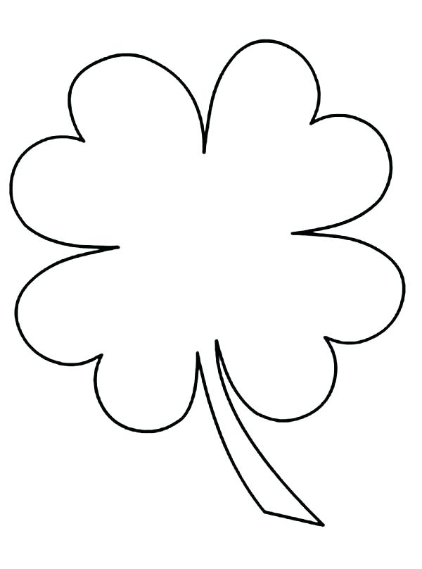 600x808 Four Leaf Clover Coloring Sheet Pin Clover Shamrock 6 Three Leaf