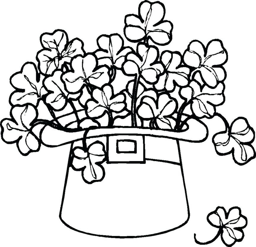 863x831 Printable Shamrock Coloring Pages Clover Leaf Small Four 3 Free