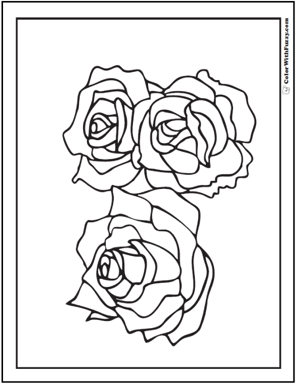 590x762 Rose Coloring Pages Customize Pdf Printables
