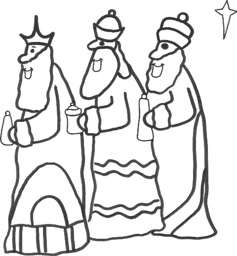480x519 Three Wise Men Easy Coloring Sheet