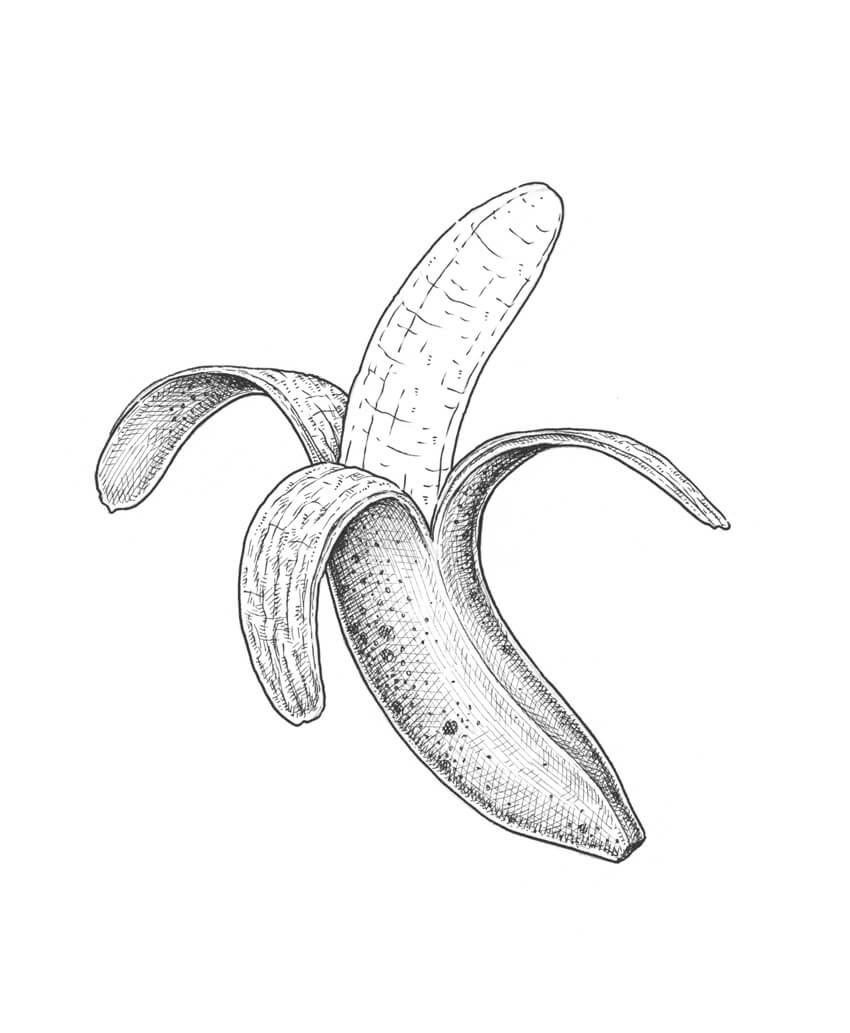 850x1033 How To Draw A Banana