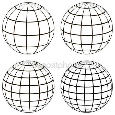 450x450 Set 3d Ball Globe Model Of The Earth Sphere With A Coordinate Grid