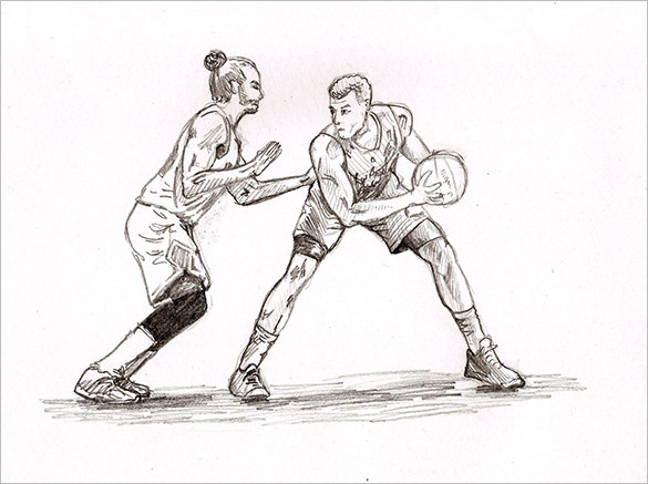 585x437 Fantastic Basketball Drawings To Download! Free Amp Premium