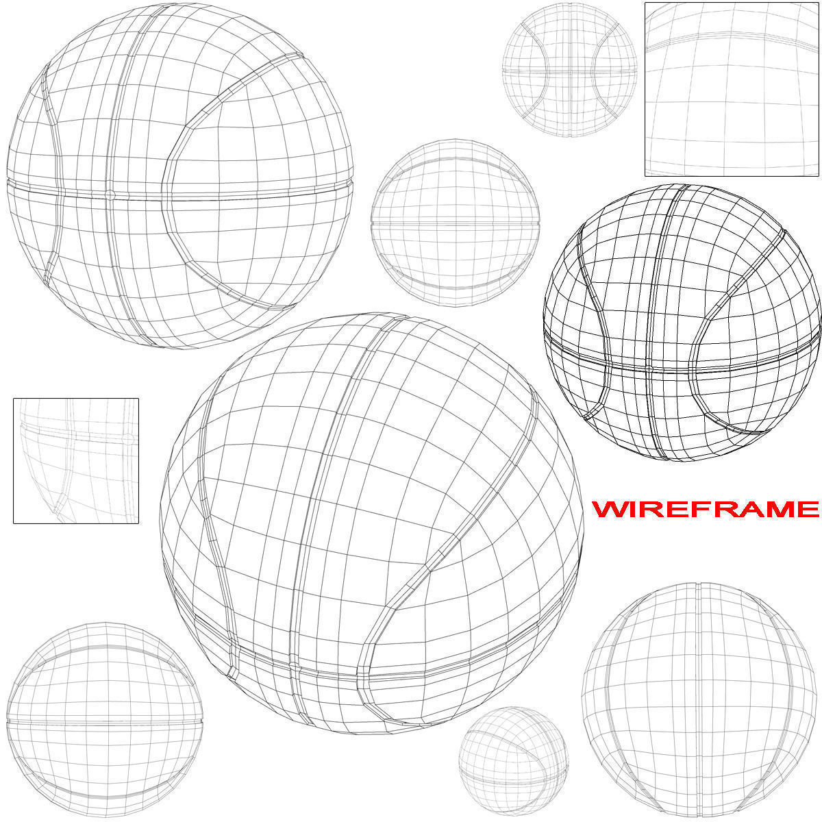 1200x1200 Basketball Ball Set 3d Model Cgtrader