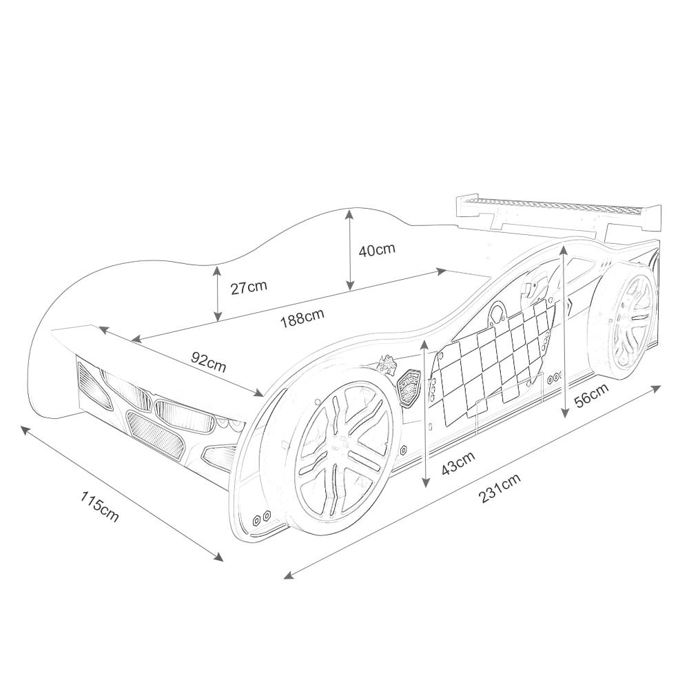 1000x1000 Kids Car Bed