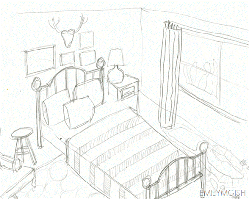 512x410 How To Draw Bedroom For Kids Coloring Pages Drawing And Learn