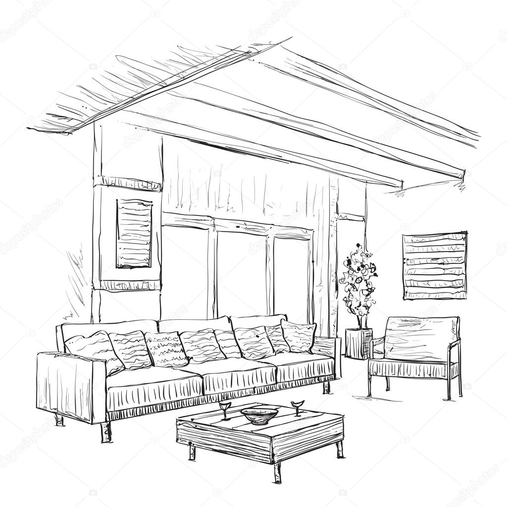 1024x1024 Interior Room Sketch