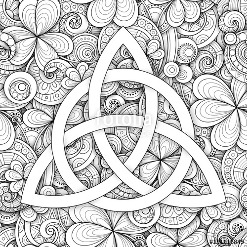 500x500 Celtic Trinity Knot Symbol, Triquetra Sign. Monochrome St