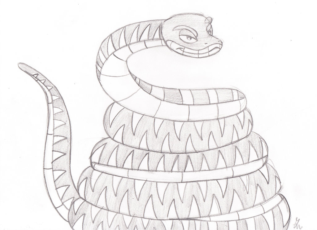 1024x742 Kaa 3d Sketch By Lol20