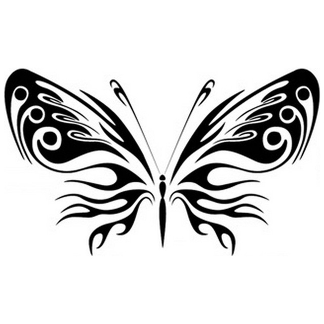 640x640 Oversize 3d Butterfly Wall Sticker Black Pvc Decal Fashion Home