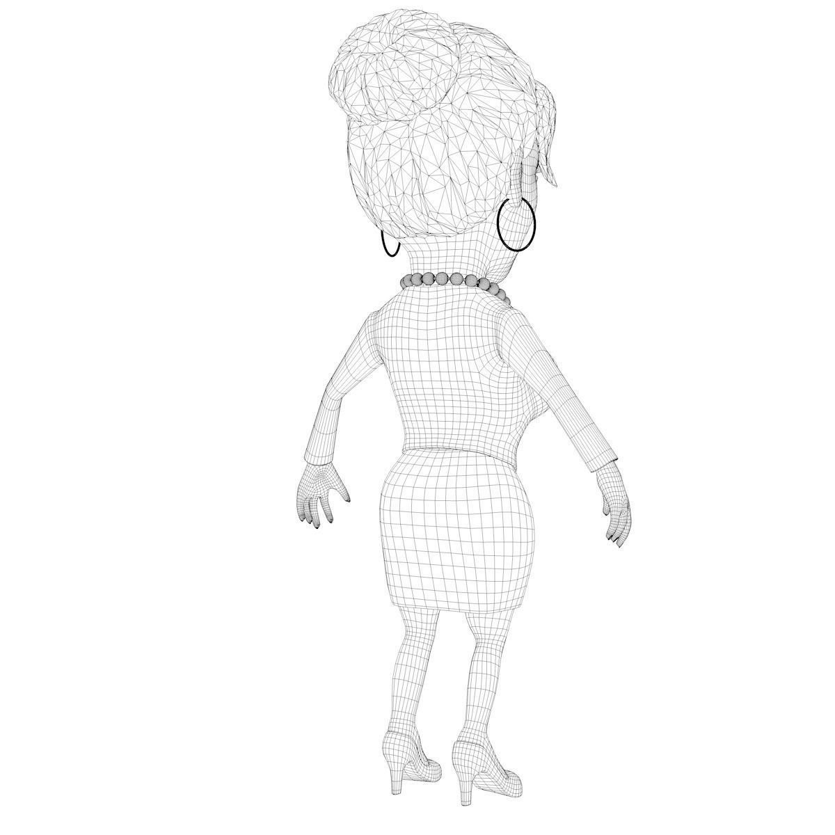 1200x1200 Busty Secretary Cartoon Character 3d Cgtrader