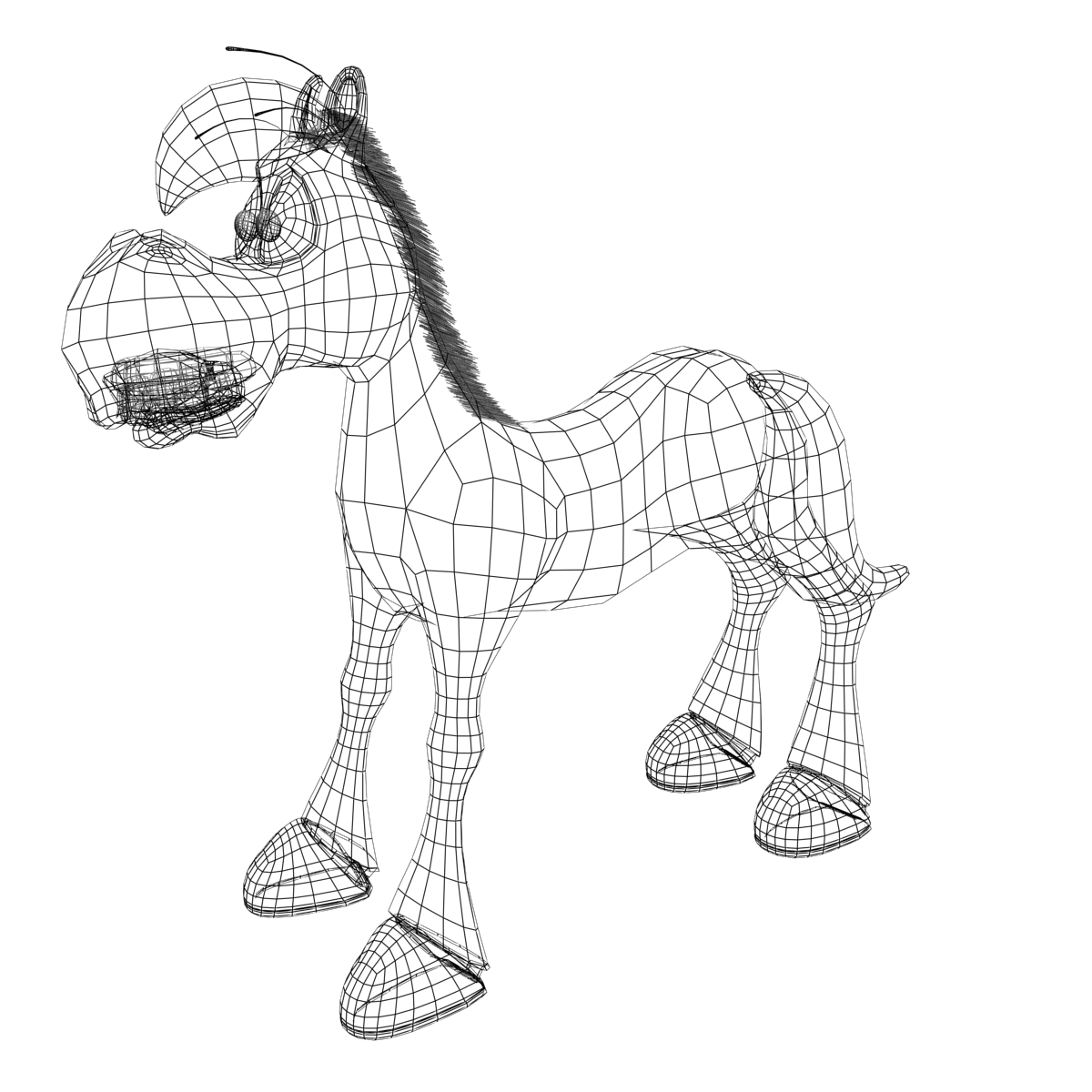 1200x1200 Cartoon Horse Rigged And Animated 3d Model Animals 3d Models