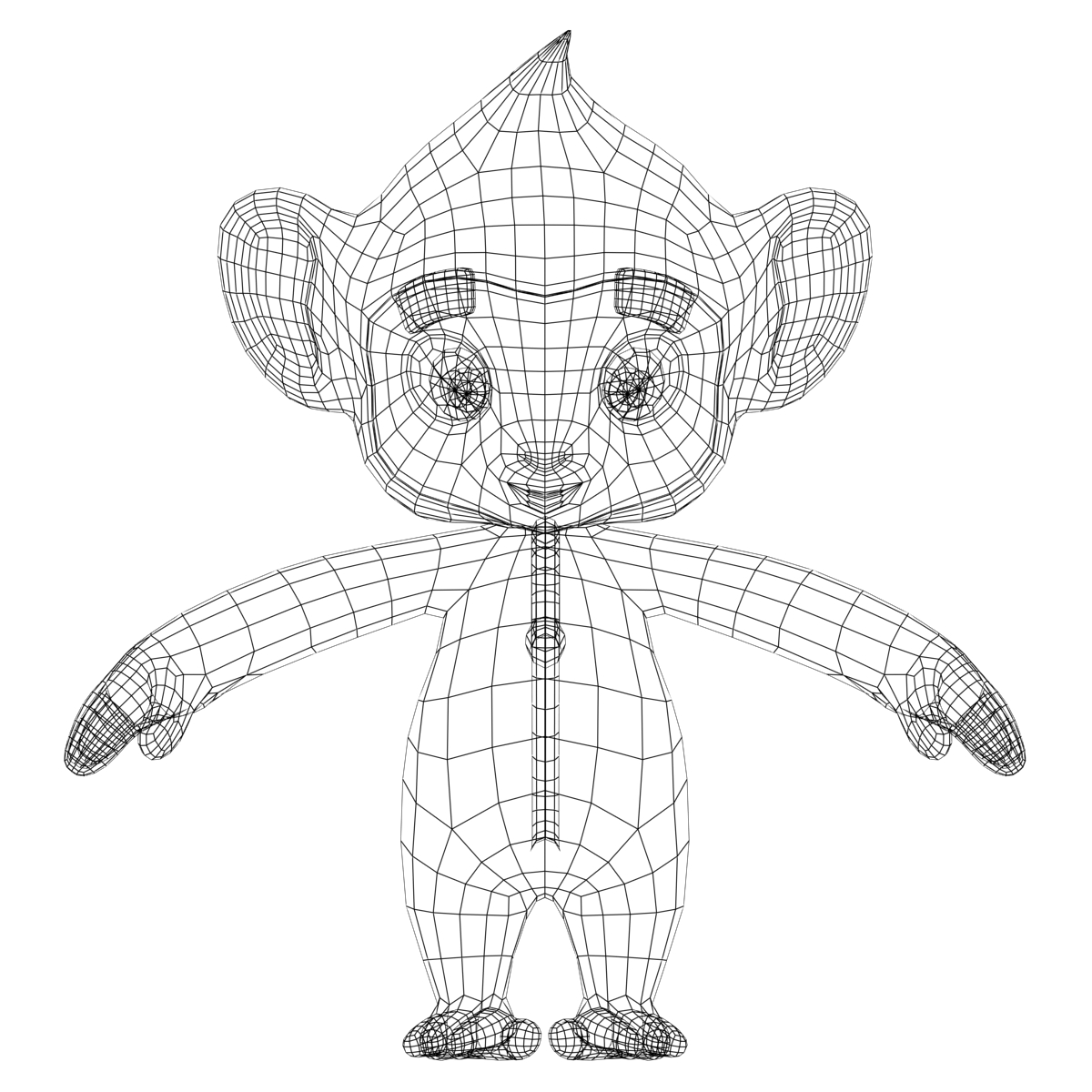 1200x1200 Colorful Cartoon Monkey Rigged 3d Model Characters 3d Models